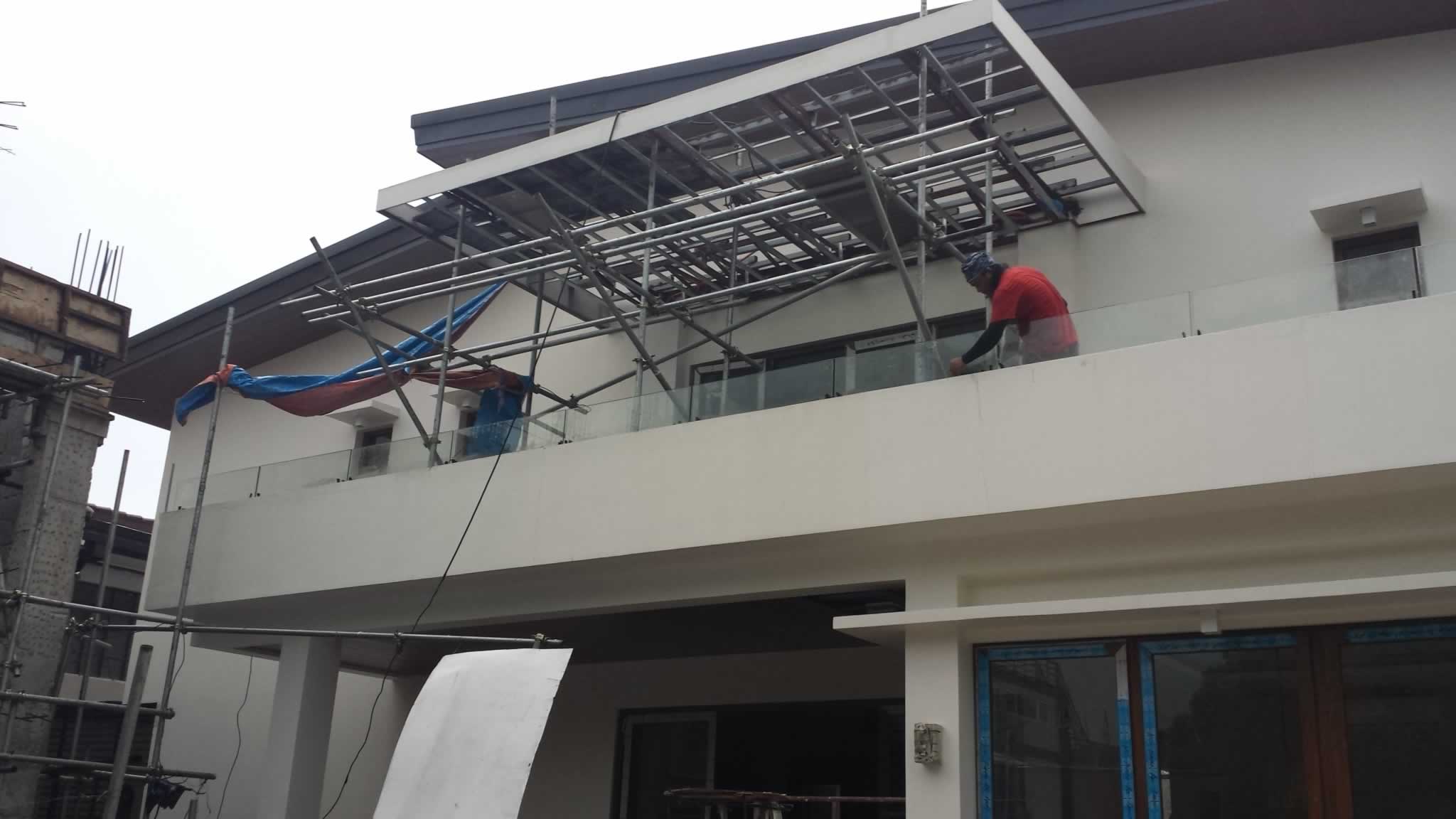 Glass Stair Railings Philippines in Metal Frame