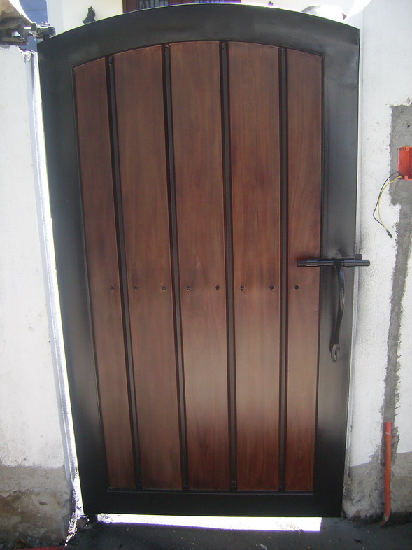 Pedestrian Gate in G.I. Sheet Bended and in Wood Finish.